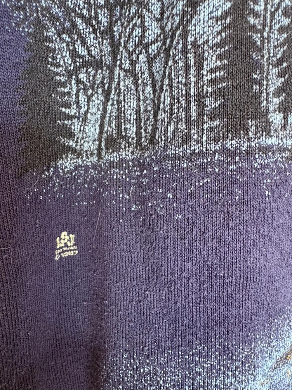 Vintage 80s Deer Print Navy Sweatshirt XL